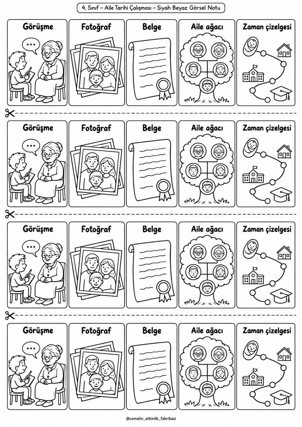 Aile Tarihi Çalışması Siyah-Beyaz Görsel