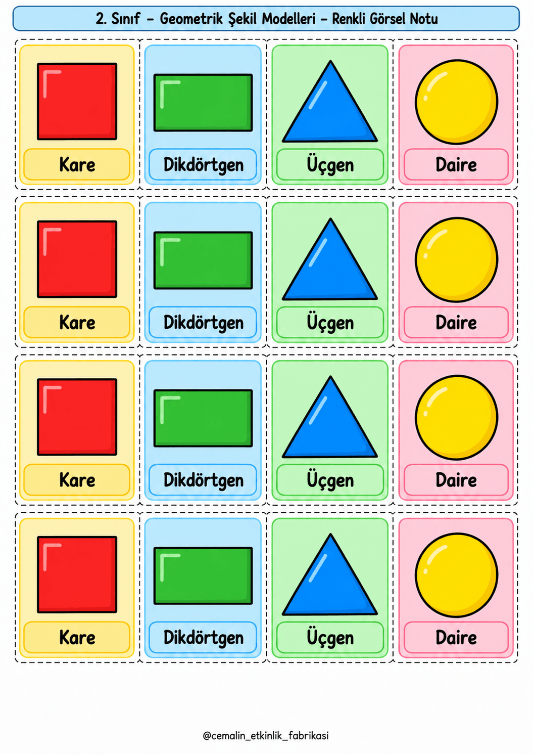 Geometrik Şekil Modelleri Renkli Görsel