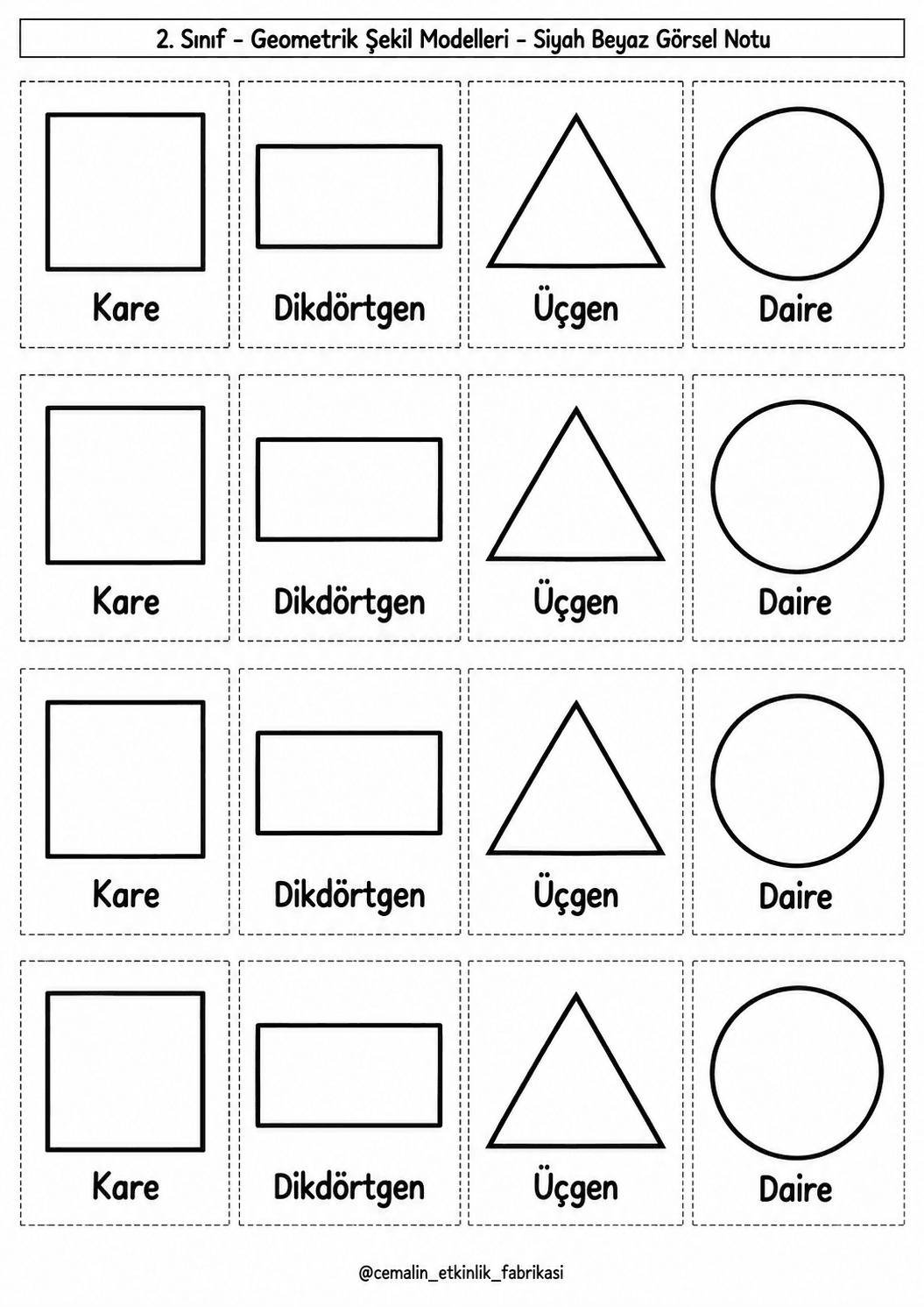 Geometrik Şekil Modelleri Siyah-Beyaz Görsel