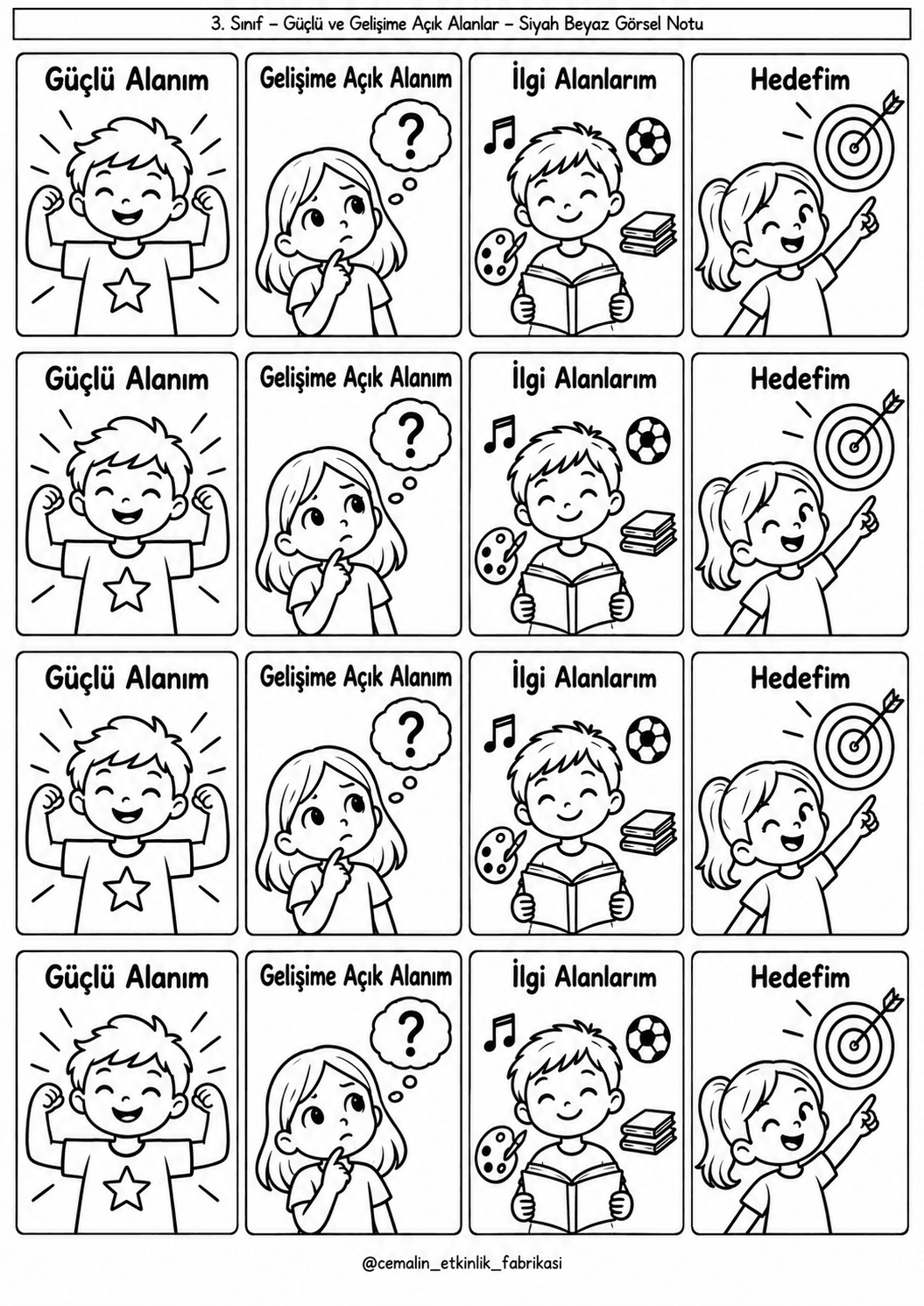 Güçlü Ve Gelişime Açık Alanlar Siyah-Beyaz Görsel