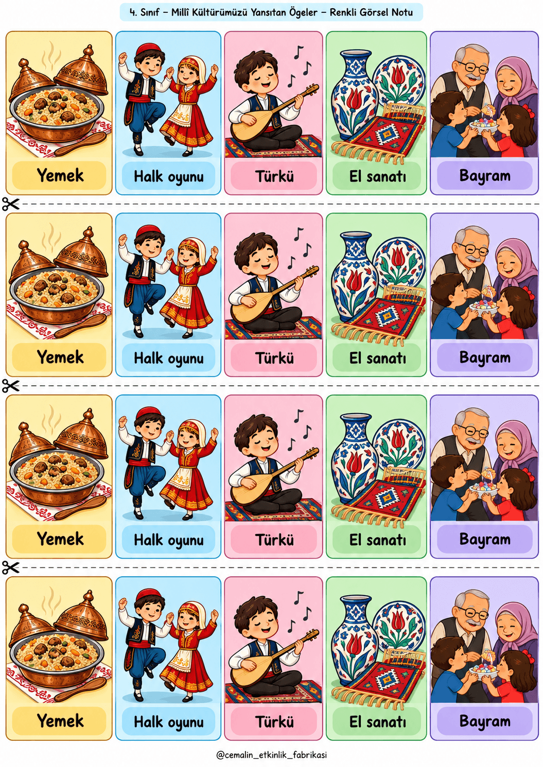 Milli Kültürümüzü Yansıtan Öğeler Renkli Görsel