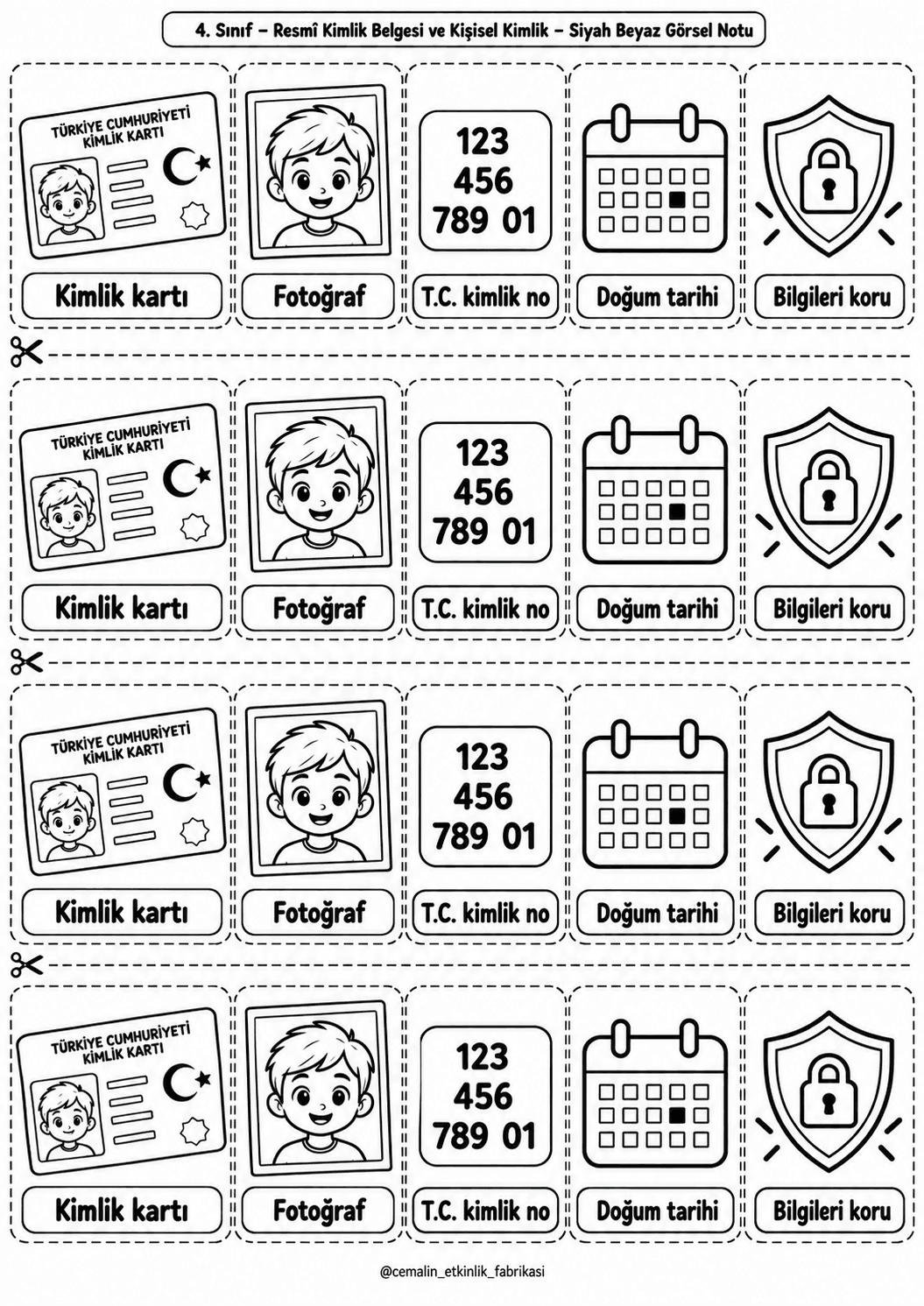 Resmi Kimlik Belgesi Ve Kişisel Kimlik Siyah-Beyaz Görsel