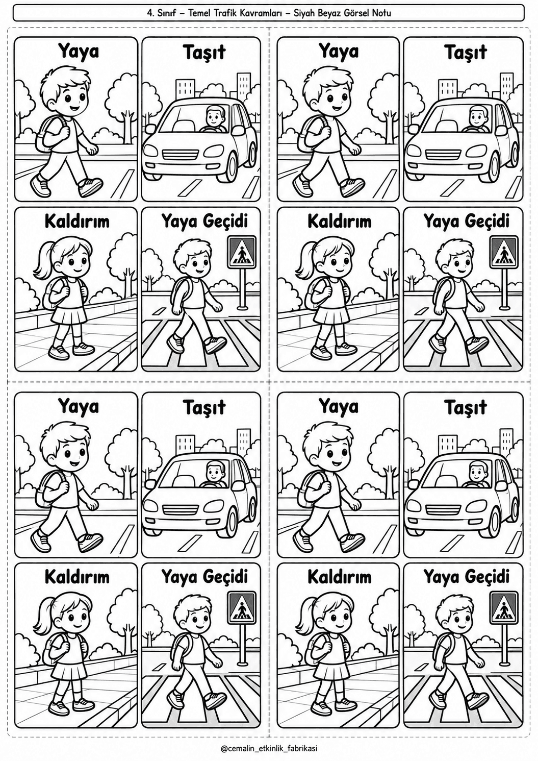 Temel Trafik Kavramları Siyah-Beyaz Görsel
