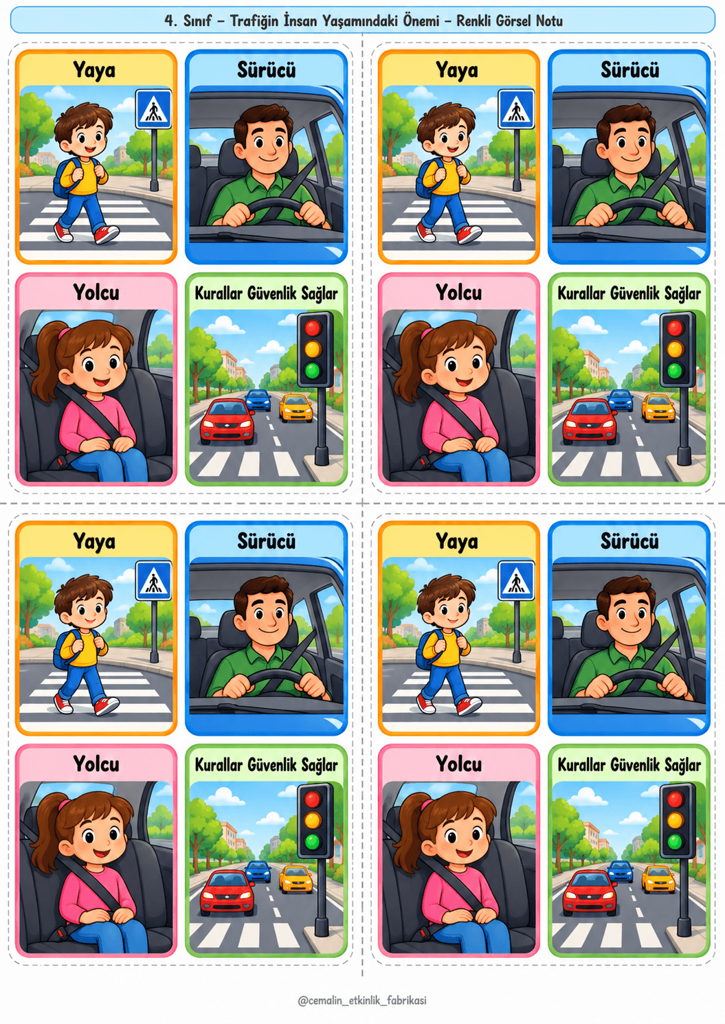 Trafiğin İnsan Yaşamındaki Önemi Renkli Görsel