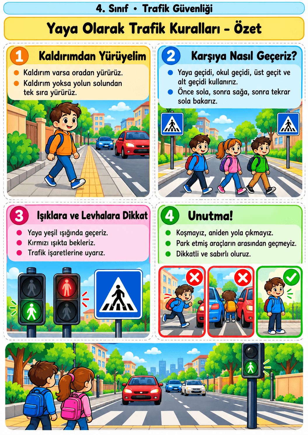 Yaya Olarak Trafik Kuralları Konu Özeti
